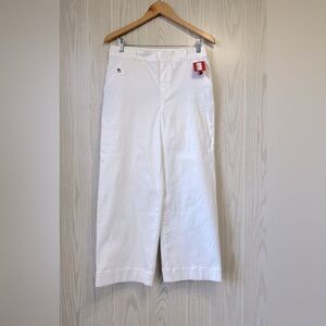 SPANX Stretch Twill Cropped Wide Leg - 20312R - White - Large NWT